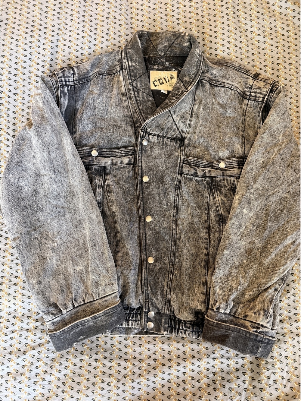 Vintage 1990s Acid Wash Denim Jacket Large